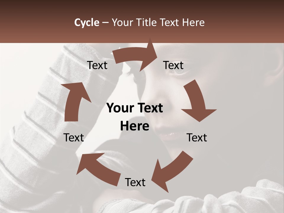 A Young Boy Holding His Head In His Hands PowerPoint Template