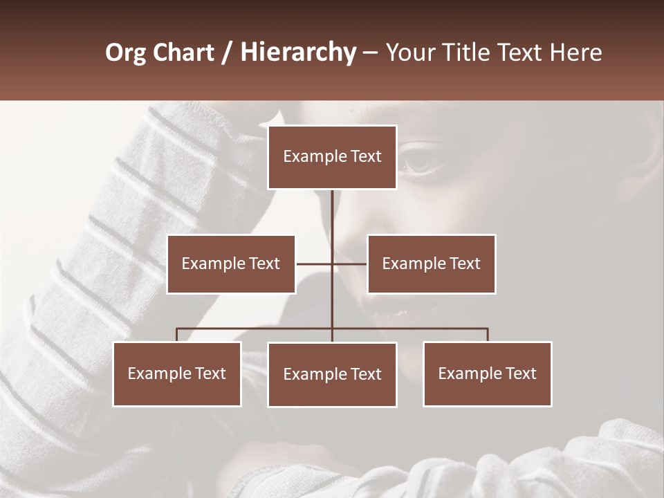 A Young Boy Holding His Head In His Hands PowerPoint Template