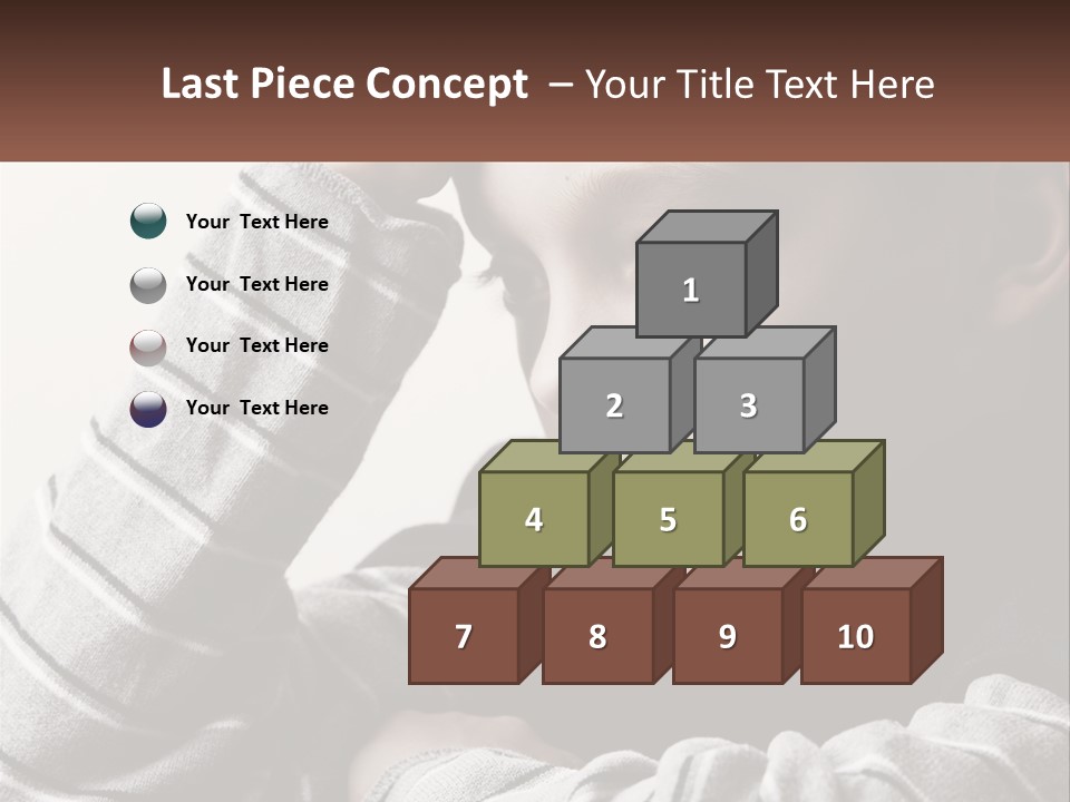 A Young Boy Holding His Head In His Hands PowerPoint Template