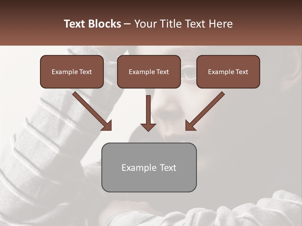 A Young Boy Holding His Head In His Hands PowerPoint Template