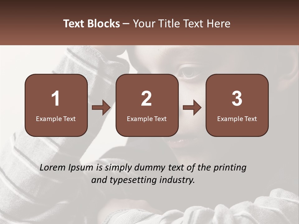 A Young Boy Holding His Head In His Hands PowerPoint Template