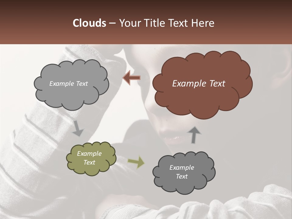 A Young Boy Holding His Head In His Hands PowerPoint Template