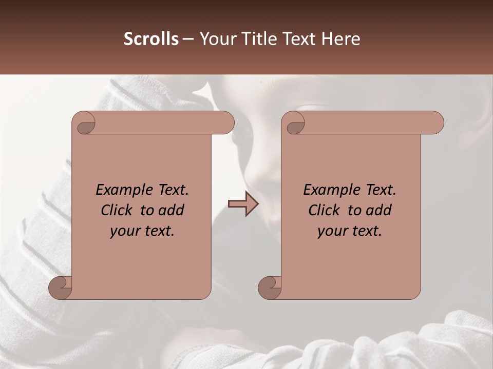 A Young Boy Holding His Head In His Hands PowerPoint Template