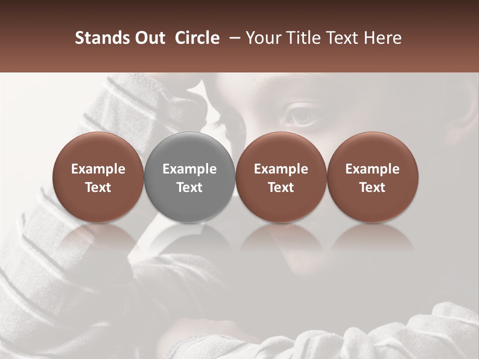 A Young Boy Holding His Head In His Hands PowerPoint Template