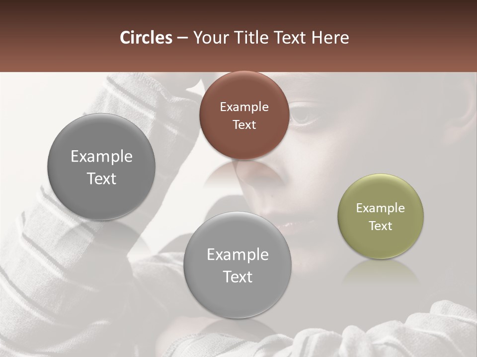 A Young Boy Holding His Head In His Hands PowerPoint Template