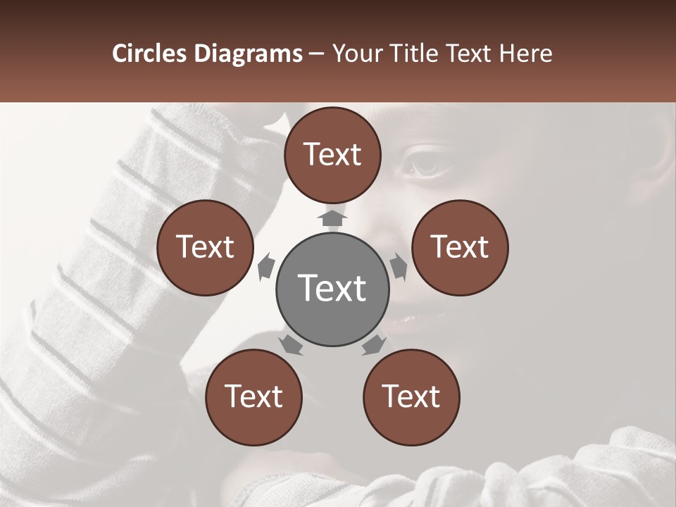 A Young Boy Holding His Head In His Hands PowerPoint Template