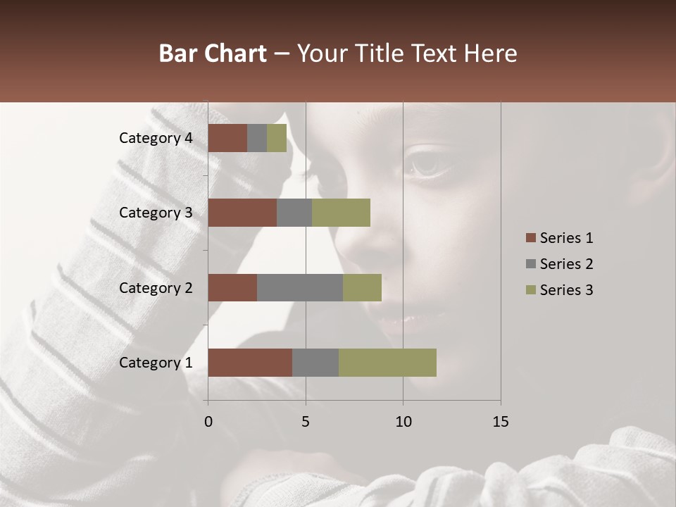 A Young Boy Holding His Head In His Hands PowerPoint Template