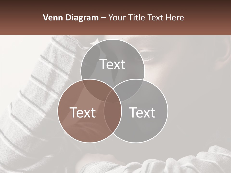 A Young Boy Holding His Head In His Hands PowerPoint Template