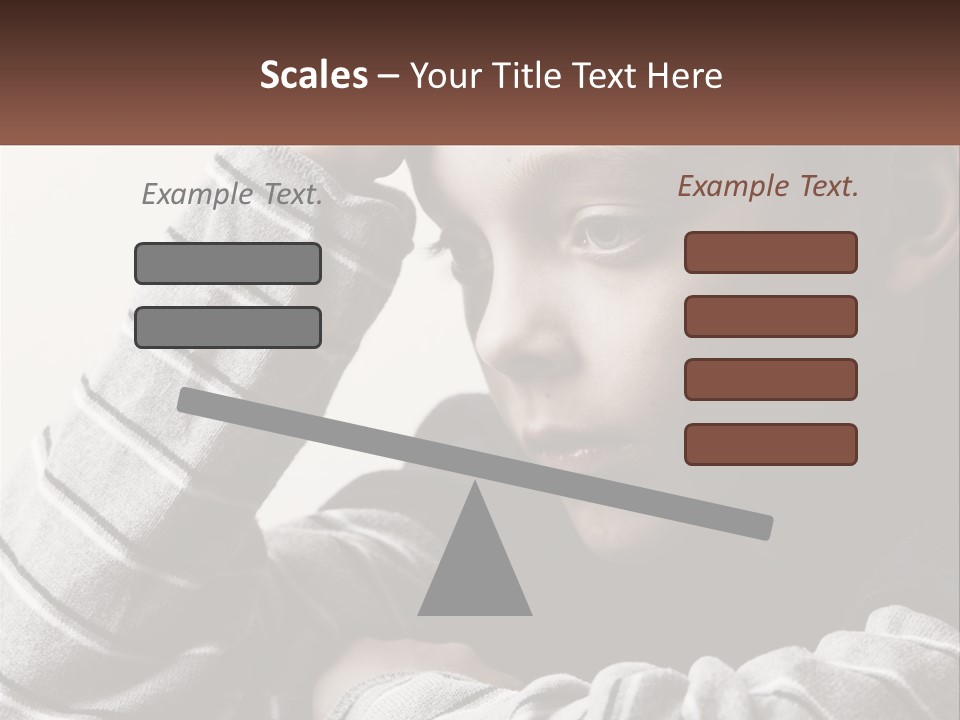 A Young Boy Holding His Head In His Hands PowerPoint Template