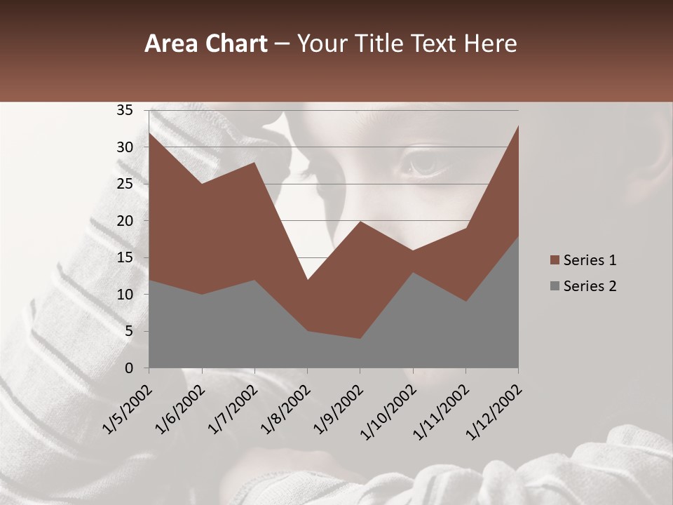 A Young Boy Holding His Head In His Hands PowerPoint Template