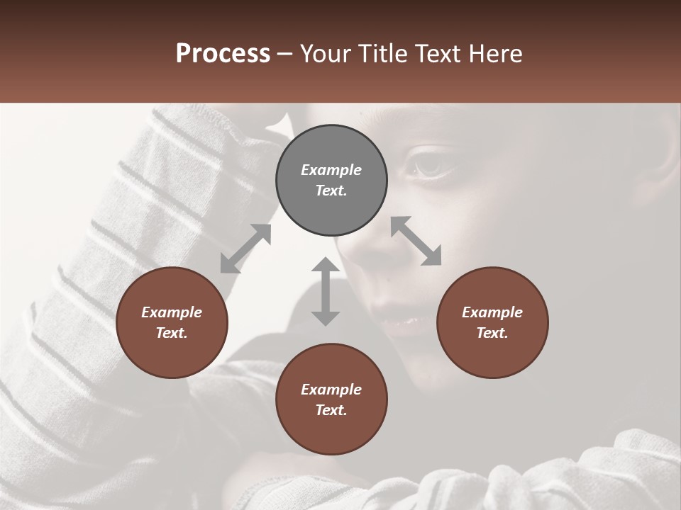 A Young Boy Holding His Head In His Hands PowerPoint Template