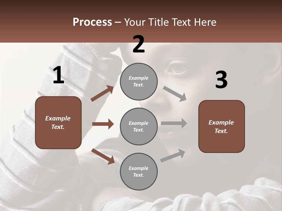 A Young Boy Holding His Head In His Hands PowerPoint Template