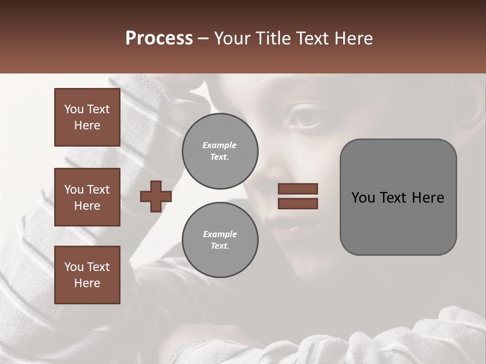 A Young Boy Holding His Head In His Hands PowerPoint Template