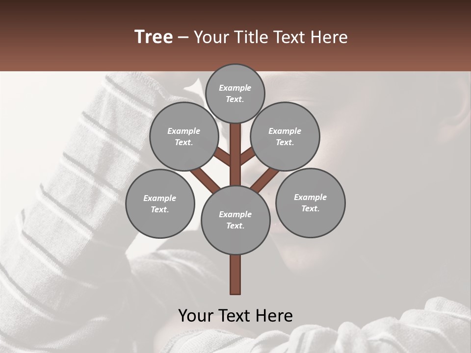 A Young Boy Holding His Head In His Hands PowerPoint Template