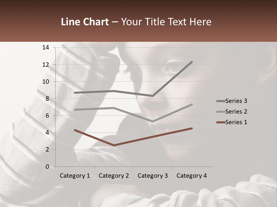 A Young Boy Holding His Head In His Hands PowerPoint Template