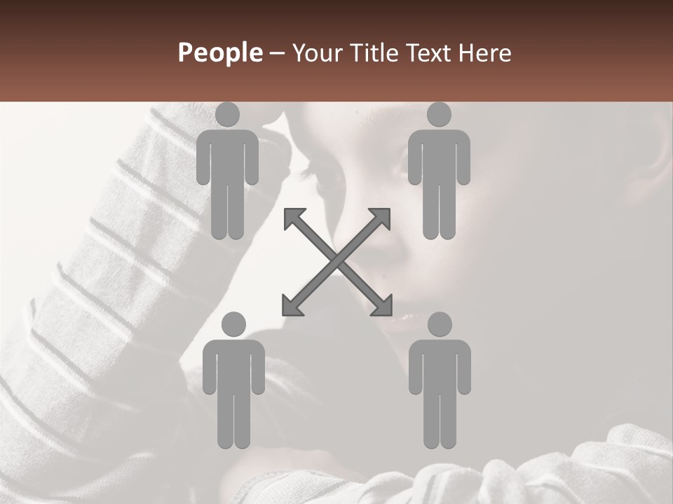 A Young Boy Holding His Head In His Hands PowerPoint Template