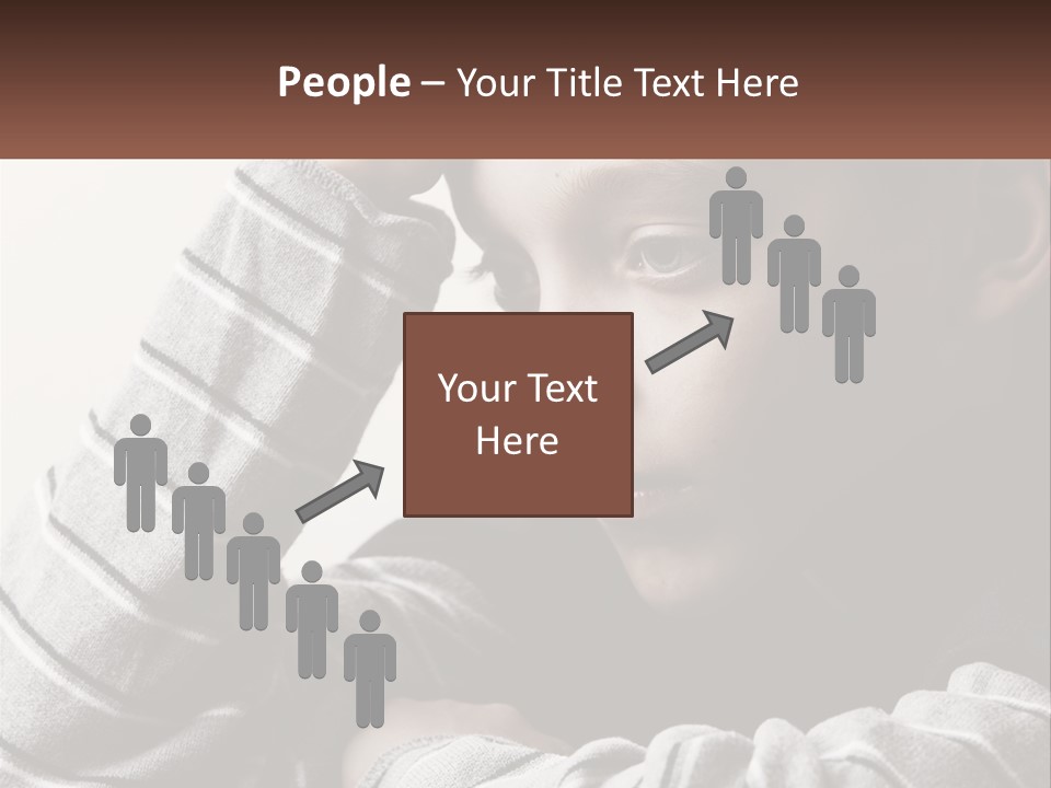 A Young Boy Holding His Head In His Hands PowerPoint Template