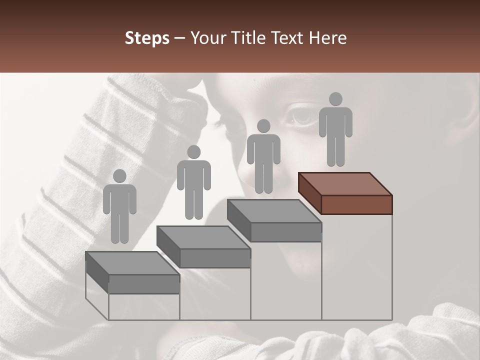 A Young Boy Holding His Head In His Hands PowerPoint Template