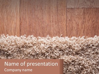 A Brown And White Carpet With A Name Tag On It PowerPoint Template