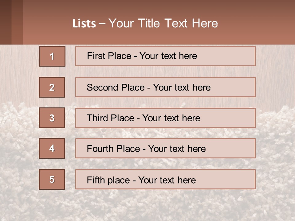A Brown And White Carpet With A Name Tag On It PowerPoint Template