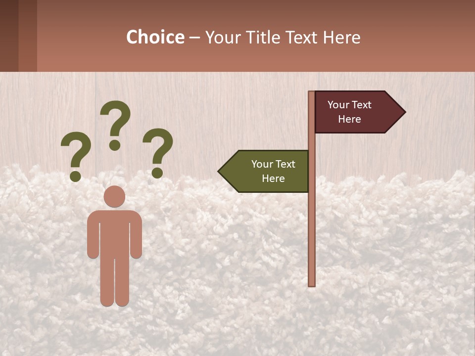 A Brown And White Carpet With A Name Tag On It PowerPoint Template
