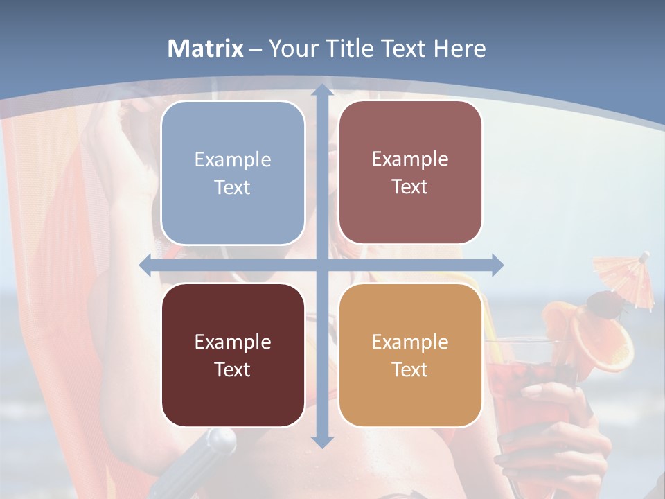 A Woman In An Orange Bikini Sitting On A Beach Chair PowerPoint Template