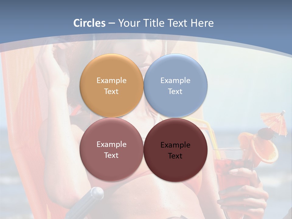 A Woman In An Orange Bikini Sitting On A Beach Chair PowerPoint Template