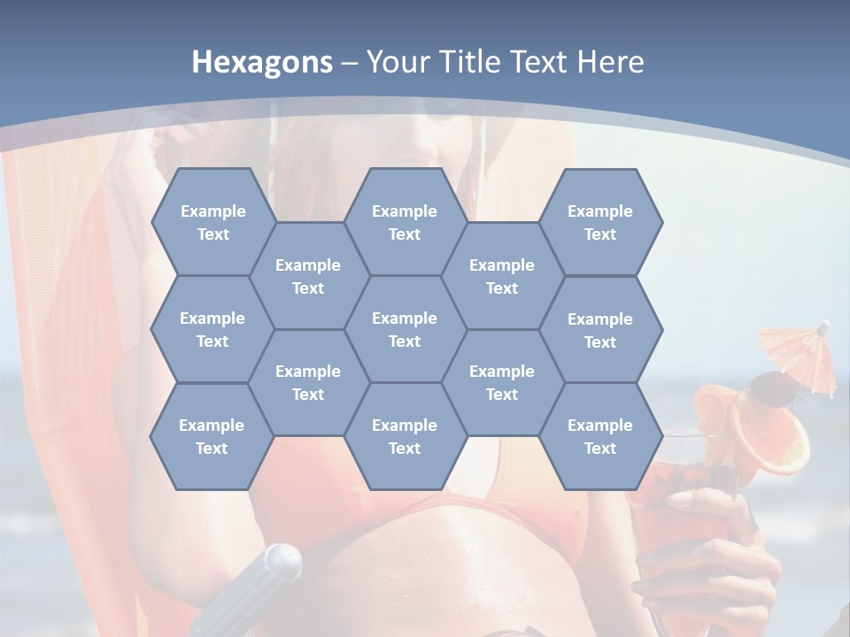 A Woman In An Orange Bikini Sitting On A Beach Chair PowerPoint Template