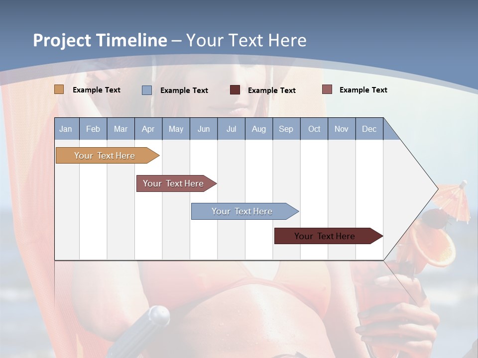 A Woman In An Orange Bikini Sitting On A Beach Chair PowerPoint Template