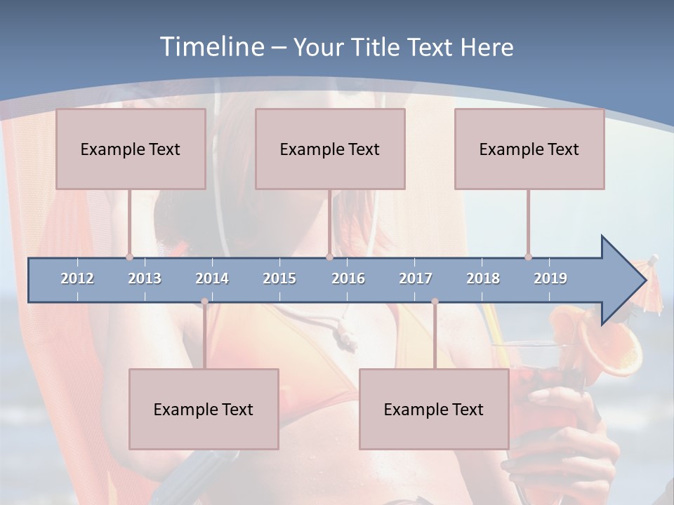 A Woman In An Orange Bikini Sitting On A Beach Chair PowerPoint Template
