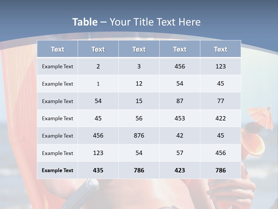 A Woman In An Orange Bikini Sitting On A Beach Chair PowerPoint Template