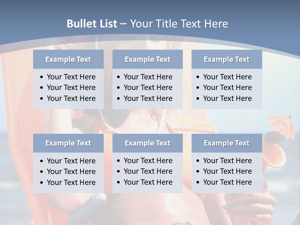A Woman In An Orange Bikini Sitting On A Beach Chair PowerPoint Template