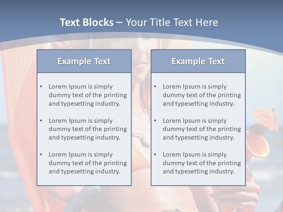 A Woman In An Orange Bikini Sitting On A Beach Chair PowerPoint Template