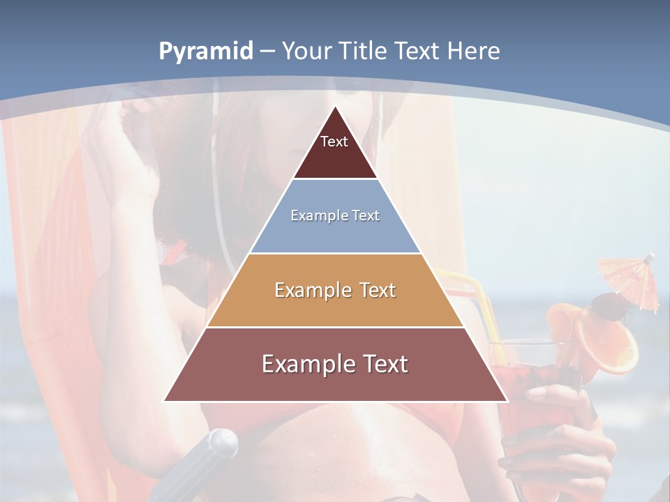 A Woman In An Orange Bikini Sitting On A Beach Chair PowerPoint Template