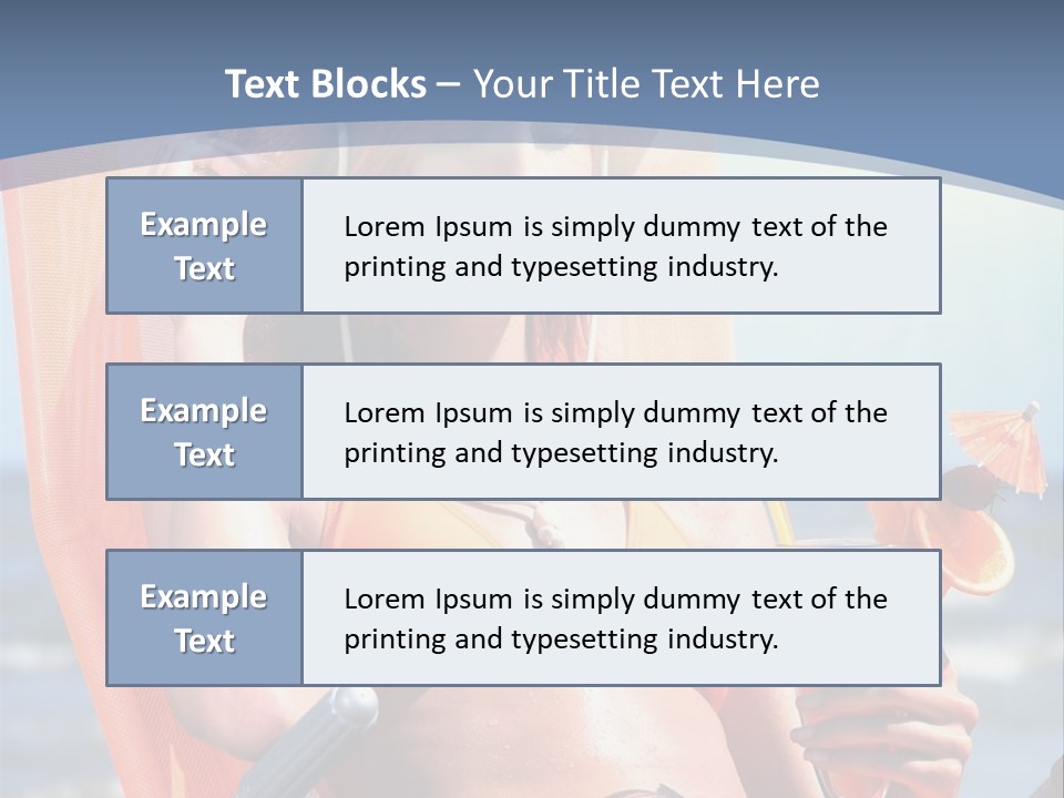 A Woman In An Orange Bikini Sitting On A Beach Chair PowerPoint Template