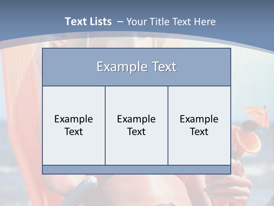 A Woman In An Orange Bikini Sitting On A Beach Chair PowerPoint Template