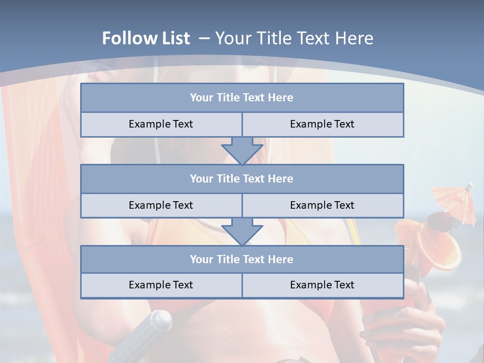 A Woman In An Orange Bikini Sitting On A Beach Chair PowerPoint Template