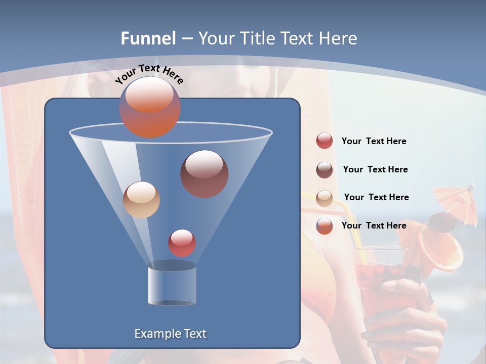 A Woman In An Orange Bikini Sitting On A Beach Chair PowerPoint Template