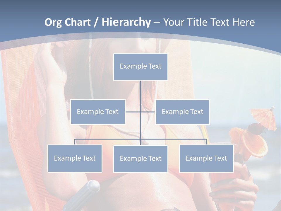 A Woman In An Orange Bikini Sitting On A Beach Chair PowerPoint Template