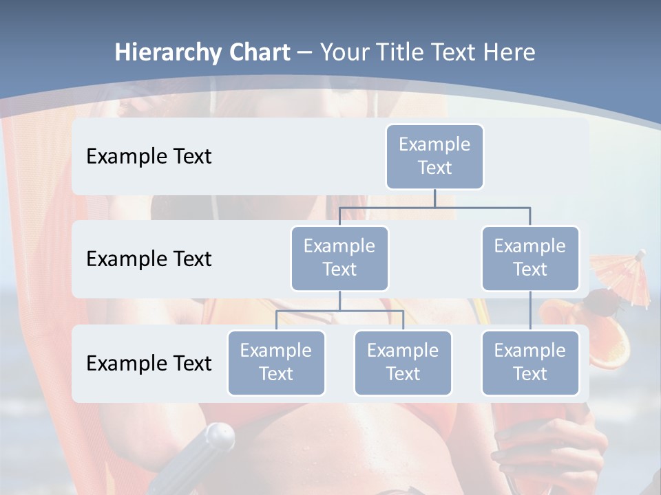 A Woman In An Orange Bikini Sitting On A Beach Chair PowerPoint Template