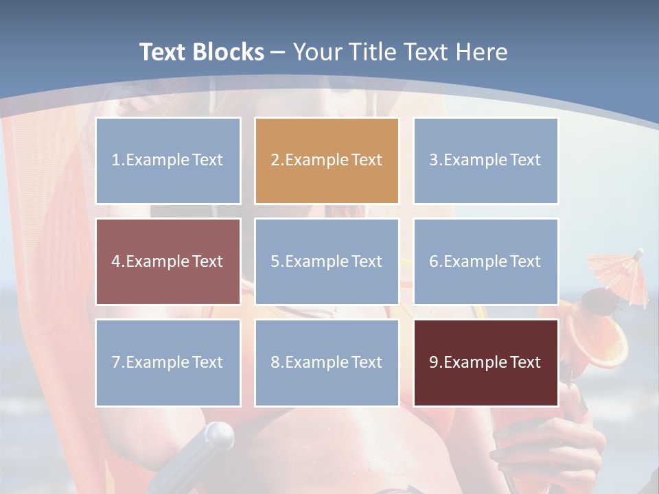 A Woman In An Orange Bikini Sitting On A Beach Chair PowerPoint Template