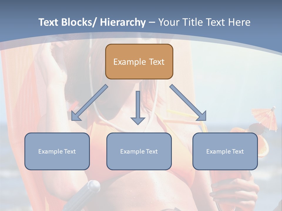A Woman In An Orange Bikini Sitting On A Beach Chair PowerPoint Template
