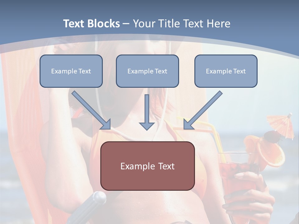 A Woman In An Orange Bikini Sitting On A Beach Chair PowerPoint Template