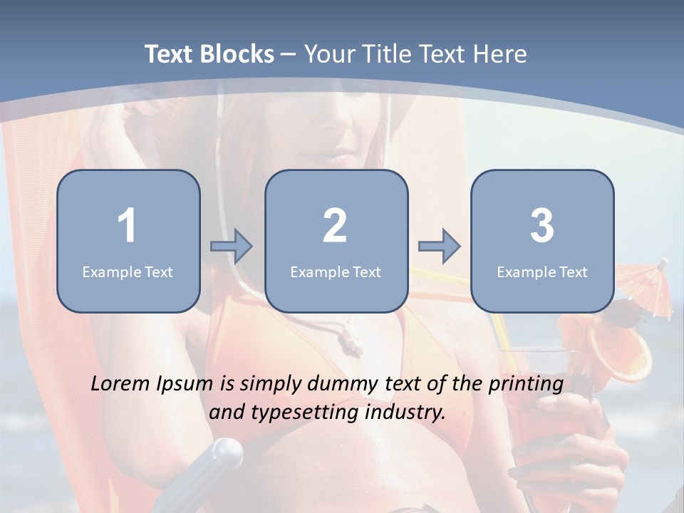 A Woman In An Orange Bikini Sitting On A Beach Chair PowerPoint Template