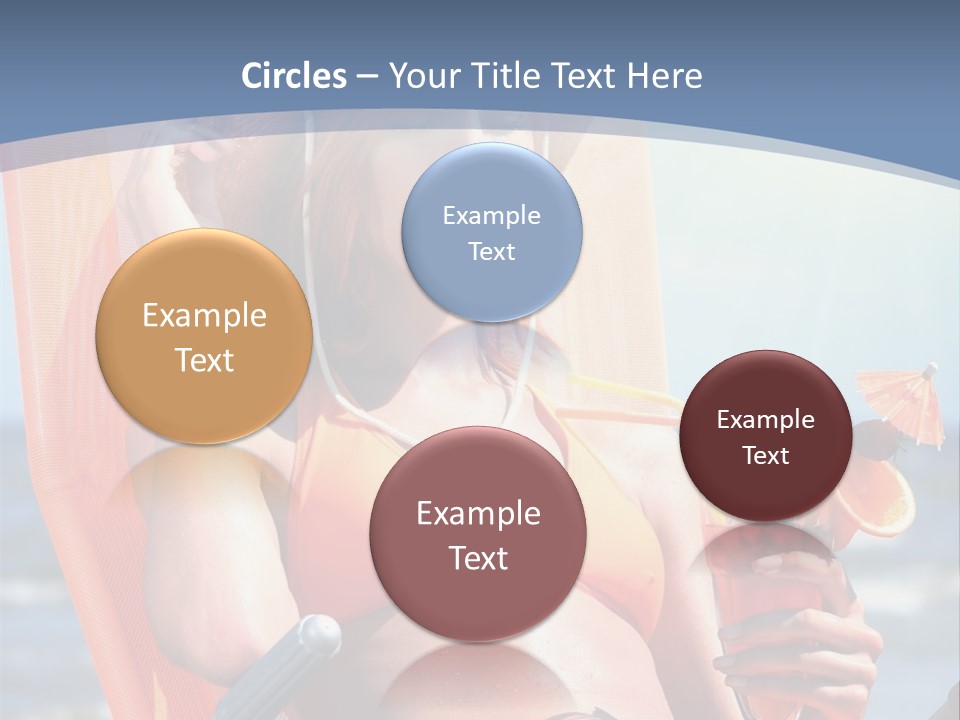 A Woman In An Orange Bikini Sitting On A Beach Chair PowerPoint Template