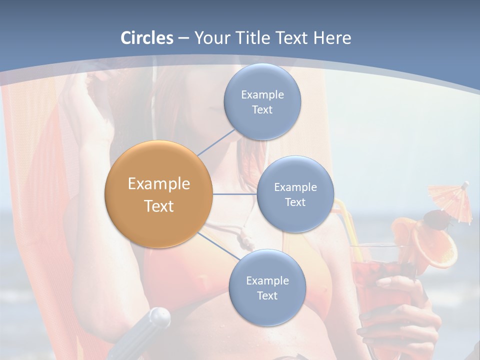 A Woman In An Orange Bikini Sitting On A Beach Chair PowerPoint Template