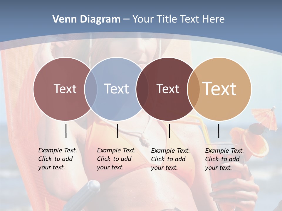 A Woman In An Orange Bikini Sitting On A Beach Chair PowerPoint Template