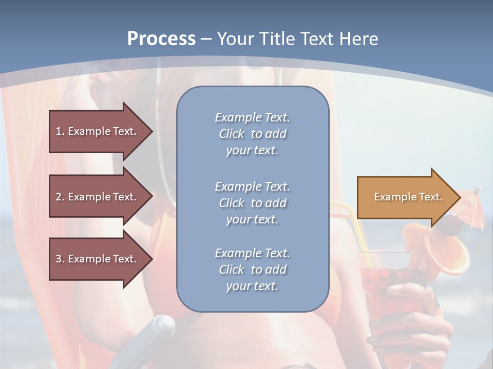 A Woman In An Orange Bikini Sitting On A Beach Chair PowerPoint Template