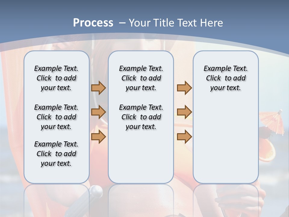 A Woman In An Orange Bikini Sitting On A Beach Chair PowerPoint Template