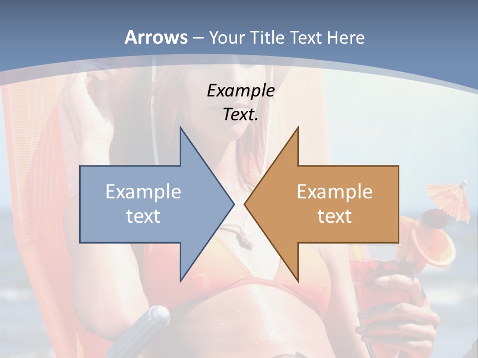 A Woman In An Orange Bikini Sitting On A Beach Chair PowerPoint Template